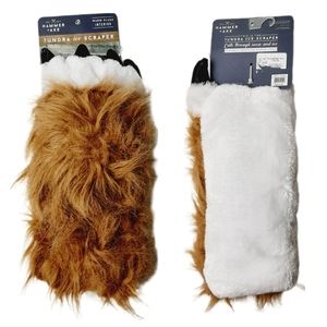🍒 New - Hammer + Axe Tundra Ice Scraper Fuzzy Grizzly Brown Bear Claw Glove